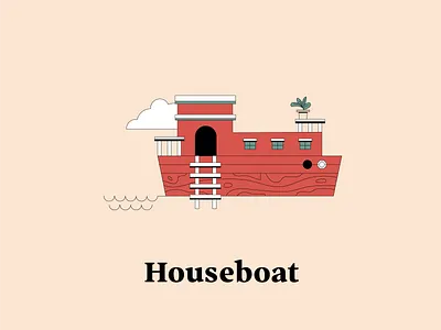 H is for Houseboat amsterdam canals dwellingsfromatoz houseboat illustrationchallenge