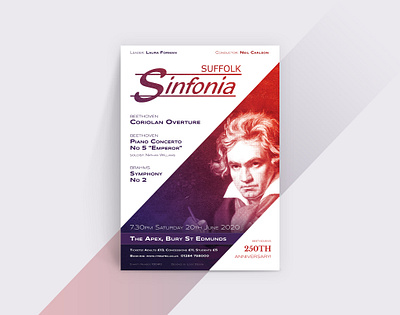 Suffolk Sinfonia - Summer 2019 beethoven creative poster poster poster art poster design purple poster red poster