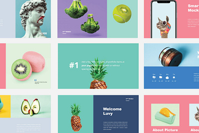 Luvy - Keynote Template agency art artist business clean colorful creative design elegant keynote minimal powerpoint modern pastel pop art portfolio powerpoint presentation project studio template