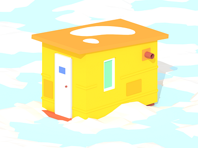 Snowy Cabin 3d blender cabin illustration low poly lowpoly minimalist snow winter