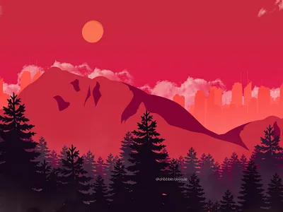 landscape semi flat illustration design earth illustration logo type typography ui web website