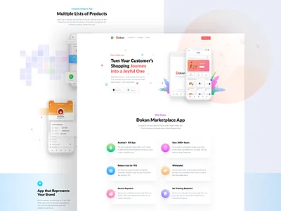 Home Page Design for Dokan App app design app landing illustraion landing page product design ui ux
