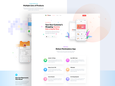 Home Page Design for Dokan App app design app landing illustraion landing page product design ui ux
