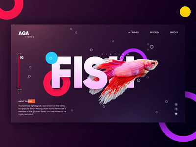 Landing Page UI ae aep aftereffects animation aquarium concept design figtingfish fish goldfish home page landing page online shop ui web design xd