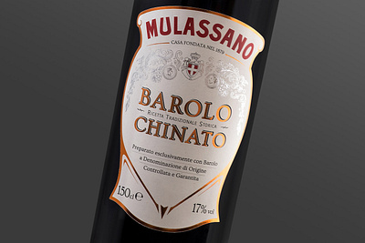 Barolo Chinato Mulassano design italian label design spirit typography vintage
