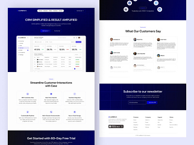 SaaS CRM Landing Page UI Design - LeadSphere landing page design landing page ui product page saas crm saas landing page ui ui ui design uiux visual design