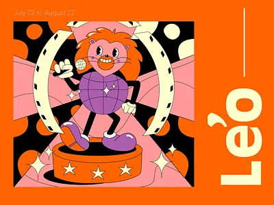 Lion Cup Head anime branding character dance design horscope icon illustration leo lion lion king ui