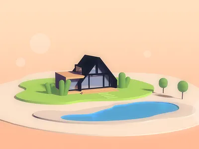 Isolation 3d 3d house cinema4d cinema4dart house