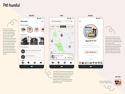 Pet treats - Designflows 2020 app icon bending spoons bendingspoons contest design designflows designflows2020 discover icon illustration maps mobile app paywall pet petlover pets uidesign