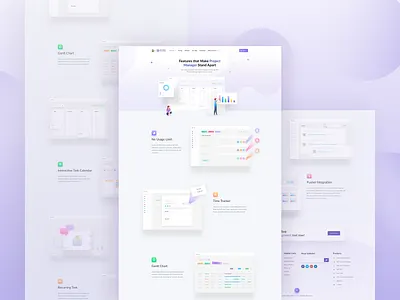 Project Manager illustraion illustrator landing page project managment web design