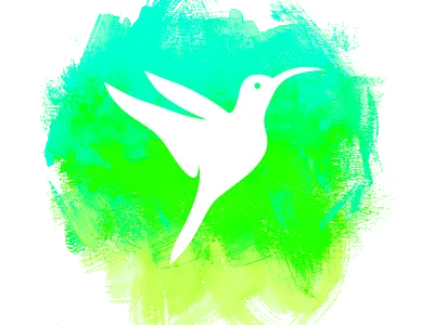 Natural High Events Logo bird events logo fluorescent hummingbird logo logodesign natural high neon neon green watercolor yoga yoga logo