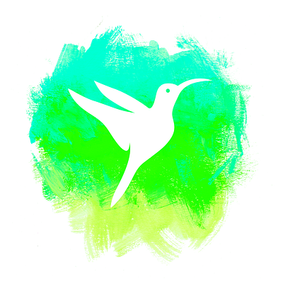 Natural High Events Logo bird events logo fluorescent hummingbird logo logodesign natural high neon neon green watercolor yoga yoga logo