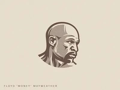 Champion athlete boxing branding design engraving fighter fitness floyd mayweather illustration logo mayweather mma money muscle portrait rerto sport team vector vintage