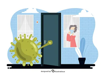 Stay at Home be safe corona fear corona virus covid19 illustration lockdown social distancing stay at home stay safe stayhome vector