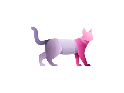 Cat cat colorful cute gradient illustration logo pet