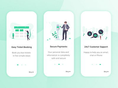 Bus Ticket Booking App - Onboarding app design appconcept bangalore bus booking figma figmadesign india onboarding screens onboarding ui ticket booking travel uidesign uxdesign visual design
