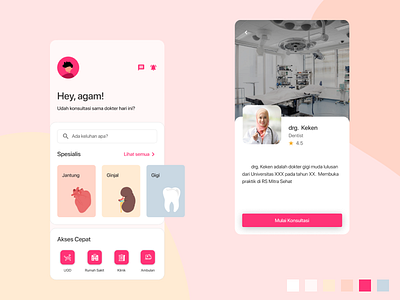 Health Consultation Mobile App consultant doctor health health app mobile simple ui