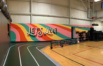 Mural for Harbor Athletic Club 3d 3d lettering athletic basketball club color colorful custom lettering gym handlettering harbor madison middleton mural type typography wall wisconsin