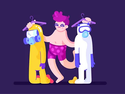 Getting dressed in 2020 character corona coronavirus gasmask mask suit viurs