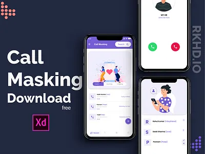 Call making App free download Now 2020 ui trends branding calligraphy clean color concept creativity design icon illustration rkhd typography ux