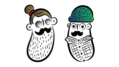 Cool Beans beanie beans coffee coffee beans cool flannel hipster illustration manbun moustache sketch trendy