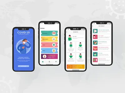 COVID 19 (Coronavirus disease) app design illustration logo ui ux