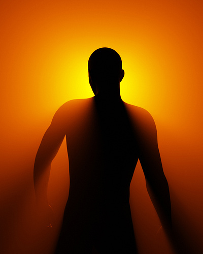 Dusk 3d 3d art 3d artist blender blender 3d blender3d blender3dart blendercycles dark dusk light male man minimal mist orange silhouette simple smoke sun