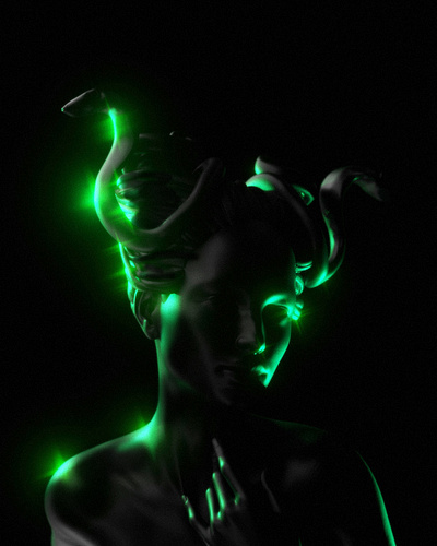 Medusa 3d 3d art 3d artist blender blender 3d blender3d blender3dart blendercycles dark female greek greek god greek mythology green medusa mythological mythology render renders woman