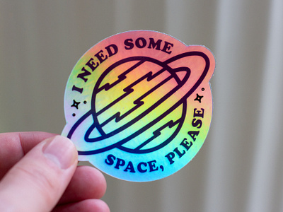 I Need Some Space Sticker adobe design graphic graphic design icon illustration illustrator space sticker stickermule