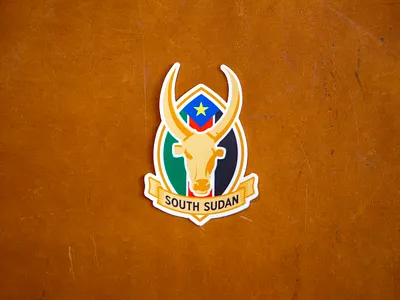 South Sudan Travel Sticker adventure anakole watusi cattle cow label luggage sticker travel vintage