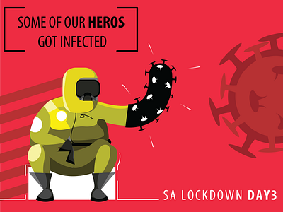 lockdown day3 corona coronavirus flat illustration illustrator lockdown southafrica vector