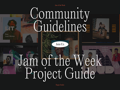 Jam of the Week Guidelines branding community community project cool design design community design project designer digital creative agency graphic design hiphop illustration jam jam of the week music and design passion project product design rogue studio typography