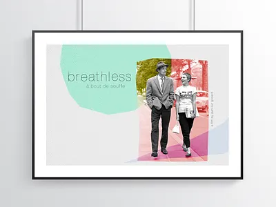 Breathless poster film french jean luc godard poster poster design retro