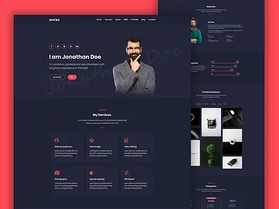 Amike - Personal Portfolio WordPress Theme agency blog clean creative customizer cv designer developer elementor modern photography portfolio resume