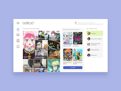 Animu - UI Concept 21 anime design interface interface design interface designer japan japanese manga minimalism otaku streaming ui ui design user interface ux videos web design website