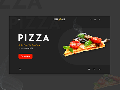 Pizza Hub Thumbnail 2020 design 2020 trends design header header design homepage landing page minimal pizza pizza menu restaurant restaurants ui ui ux uidesign uxdesign webdesign website website design