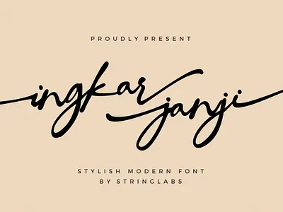 Ingkar Janji - Stylish Script Font calligraphy casual classy elegant feminime handdrawn handlettering handwritten ligature logotype luxury modern signature stylish whimsical