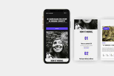 HighStandards Website-Mobile View branding clean dispensary marijuana mobile design responsive design responsive website simple design typogaphy ui ux vector webflow