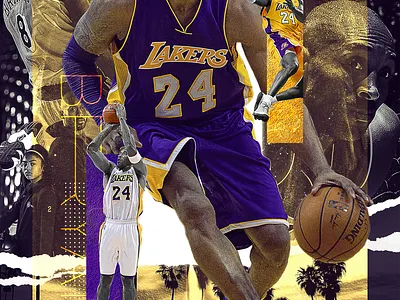 Kobe & Gigi design digital art gigi graphic design kobe lakers nba photoshop sports tribute type typography