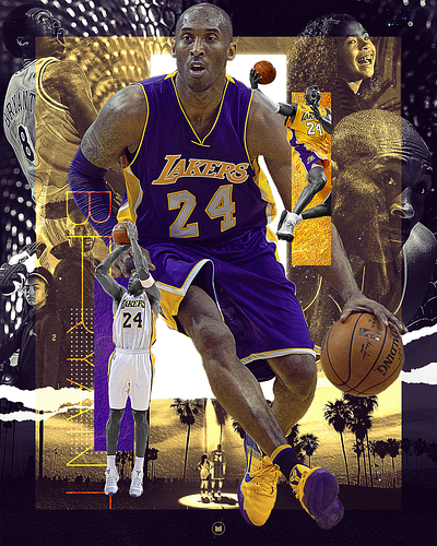 Kobe & Gigi design digital art gigi graphic design kobe lakers nba photoshop sports tribute type typography