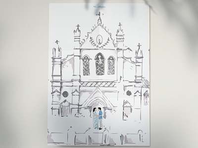 Vinnaithaandi Varuvaayaa Tribute Poster boy illustration character illustration chruch illustration couple illustration design flat illustration girl illustration happy illustration illustration landscape illustration love illustration portrait simbu the chillustrators trisha wall poster
