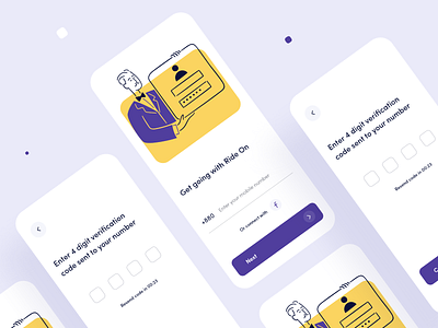 App Login with OTP app app design concept cool design dribbble interface ios login form loginui minimal onboarding ui otp password phone sleek ui ux violet