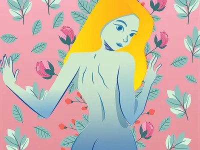 girl art characters design flat flower illustration girl illustration illustration art minimal summer vector