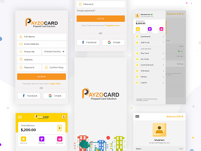 Payzocard App Design app banking app card card app card desgin card design cardboard mandloi master card mobile app money transfer online money pay card payment app payment card payzocard sandeep signup splash