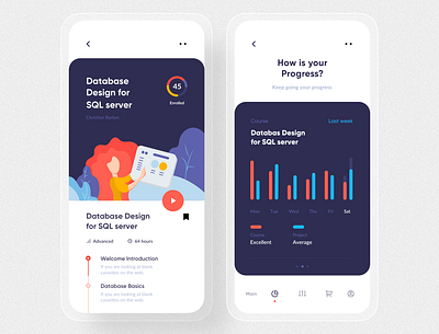 Online learning App (Lecture & Progress screen) app app design application clean ui dashboard ui illustration learning app mobile app mobile app design mobile ui online learning progress ui ui design uidesign ux