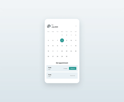 Daily UI #038 / Get appointment daily ui