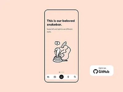 Snakebar - Open Source Bottom Navigation for Flutter animation app bottom bar bottom nav bottom navigation flutter free freebie github mobile navigation open source snake ui ui kit user experience user interface ux