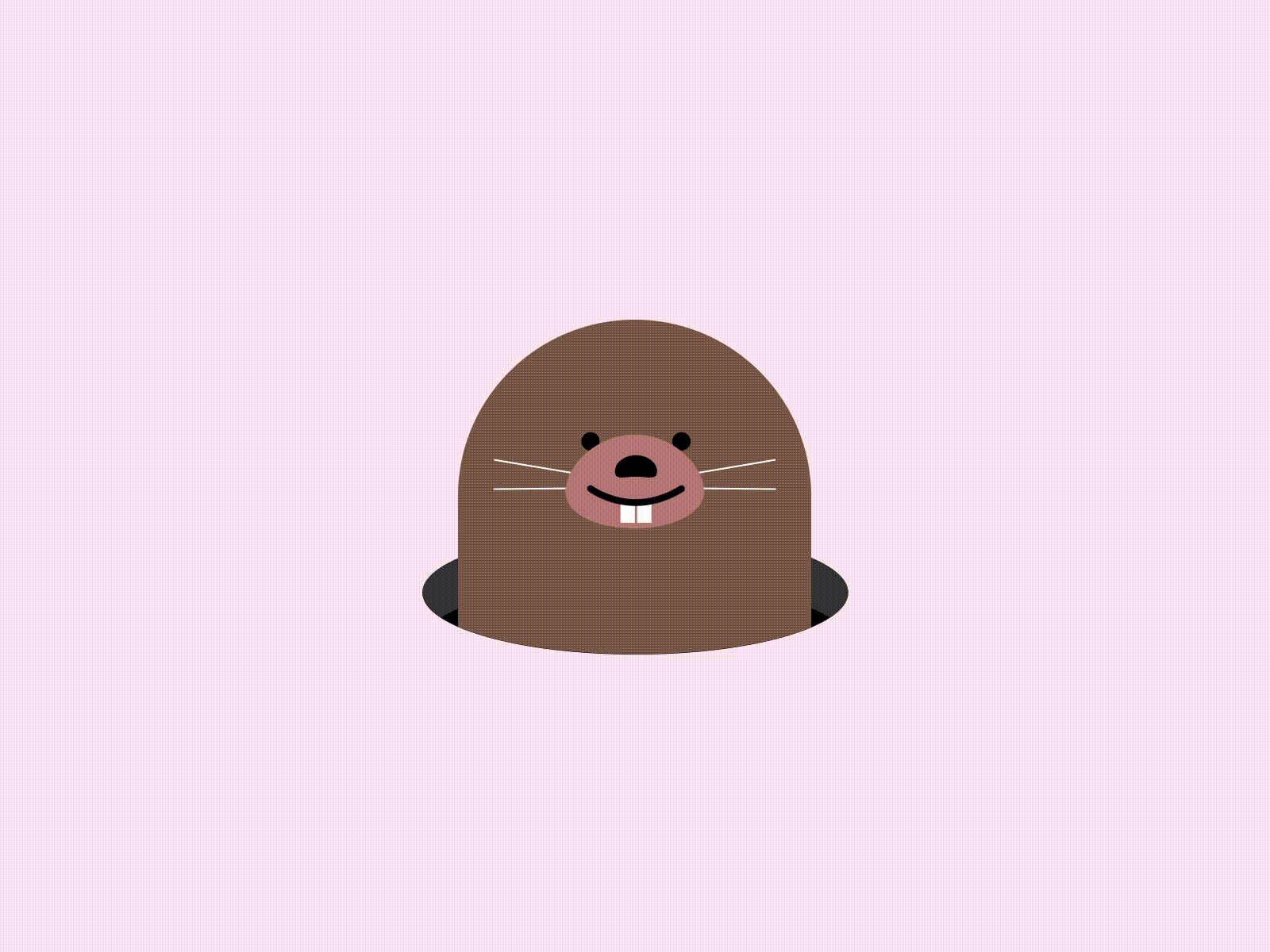 Whacked 2d after effects animal animated animation art cartoon character design flat gif illustration illustrator minimal mole vector