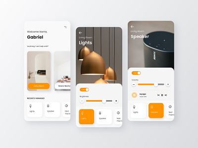 Smart Home App adobe xd clean design dribbble dribbblers minimal mobile app mobile app ui design mobile application mobile apps mobile design mobile ui orange smart smart home app smarthome ui ui design uiux user inteface