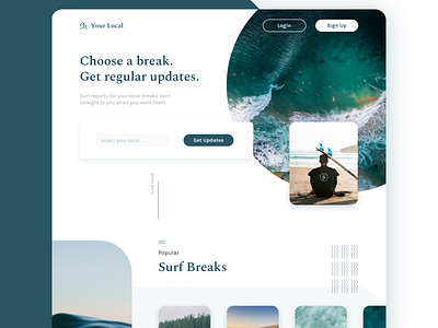 Surf Report Website Concept design sign up surf report surfing ui ui design ui ux design ux web web design web designer website website design